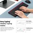 cimetech EasyTyping KF10 Wireless Keyboard and Mouse Combo, [Silent Scissor Switch Keys][Labor-Saving Keys] Ultra Slim Wireless Computer Keyboard and Mouse, Easy Setup for PC/Laptop/Windows - Wine Red