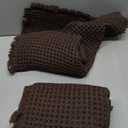 MIULEE Set of 2 Waffle Bathroom Rugs, Boho Bath Rugs Non Slip Washable, Super Absorbent Bath Mats, Ultra Soft Rubber Backed Shower Mats for Bathroom Floor, Tub and Shower, Chocolate, 18x30 Inch