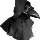 HAOSUN Plague Doctor Mask and Cloak Halloween Costumes for Men 3 in 1 Scary Masks for Adult