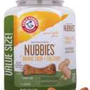 Arm & Hammer for Pets Nubbies Dental Treats for Dogs with Baking Soda and Calcium, Treat Chews Help Fight Bad Breath, Plaque & Tartar, Peanut Butter, Value Bucket, 139 Pcs (52.8 Ounce (Pack of 1)), Best By: 28 04 10