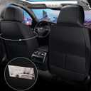 Comfortable Leather Auto Car Seat Covers Front & Rear Seat Protector Fit Sedan SUV 5 Seats Full Set Universal Fit (Black and Pink)
