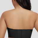 FallSweet Lace Strapless Bustier Bra for Women Underwire Longline Corset Top, Black,38D (Black)