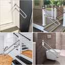 28 Inch Stainless Steel Handrail for 1-5 Steps- 1.25" Tube, ZUEXT Chrome Finished U Shape Safety Grab Bar for Stairs, Wall Mount Handicap Hand Railing for Outdoor Garage Interior Exterior Stairway