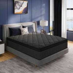 BEDingly 14 Inch King Mattress, Luxury Hybrid King Size Mattress in a Box, Medium Firm Mattresses with Cooling Gel Memory Foam & Pocket Springs, Double Additional Support, 365-Night Trial