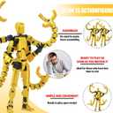T13 Already Assembled Action Figure Accessories,T13 Multi-Jointed Movable,for Collectors Desktop Decorations t-13 Movability 3D Printed Toys (Yellow, 5.5inch)