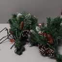 Christmas Tree 30 inch Prelit 2 Set Pathway Porch Christmas Trees Pre-Light LED Battery Operated Outdoor Xmas Decor for Entrance Driveway, Yard, Garden, Red Berries, Pine Cones