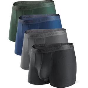 DAVID ARCHY Men's Underwear Ultra Soft Modal Dual Pouch Trunks Support Ball Pouch Bulge Enhancing Boxer Briefs for Men 4 Pack(M, Black/ Charcoal/ Navy/ Army Green) DAVID ARCHY Men's Underwear Ultra Soft Modal Dual Pouch Trunks Support Ball Pouch Bulge Enhancing Boxer Briefs for Men 4 Pack(M, Black/ Charcoal/ Navy/ Army Green)