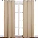 NICETOWN Thermal Insulated Eyelet Top Room Darkening Panels/Curtains/Drapes for Bedroom (2 Panels, W42 x L84 inches, Biscotti Beige) (42"W x 84"L (Pack of 2))