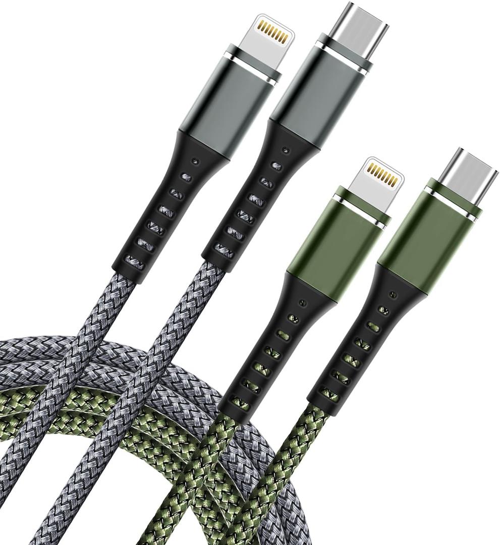 DFLASHS USB C to Lightning Cable 2 Pack 6FT iPhone Cable, iPhone Charger Cable Type C Lightning Cord for iPhone 14 13 12 11 Pro Max XS XR X 8 7 6s Plus SE iPad and More.