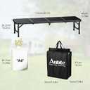 Anbte 4ft Low Folding Picnic Table with Storage Bag, 10.3" Height, Black, Size: 45.67" x 15.7" x 10.3"