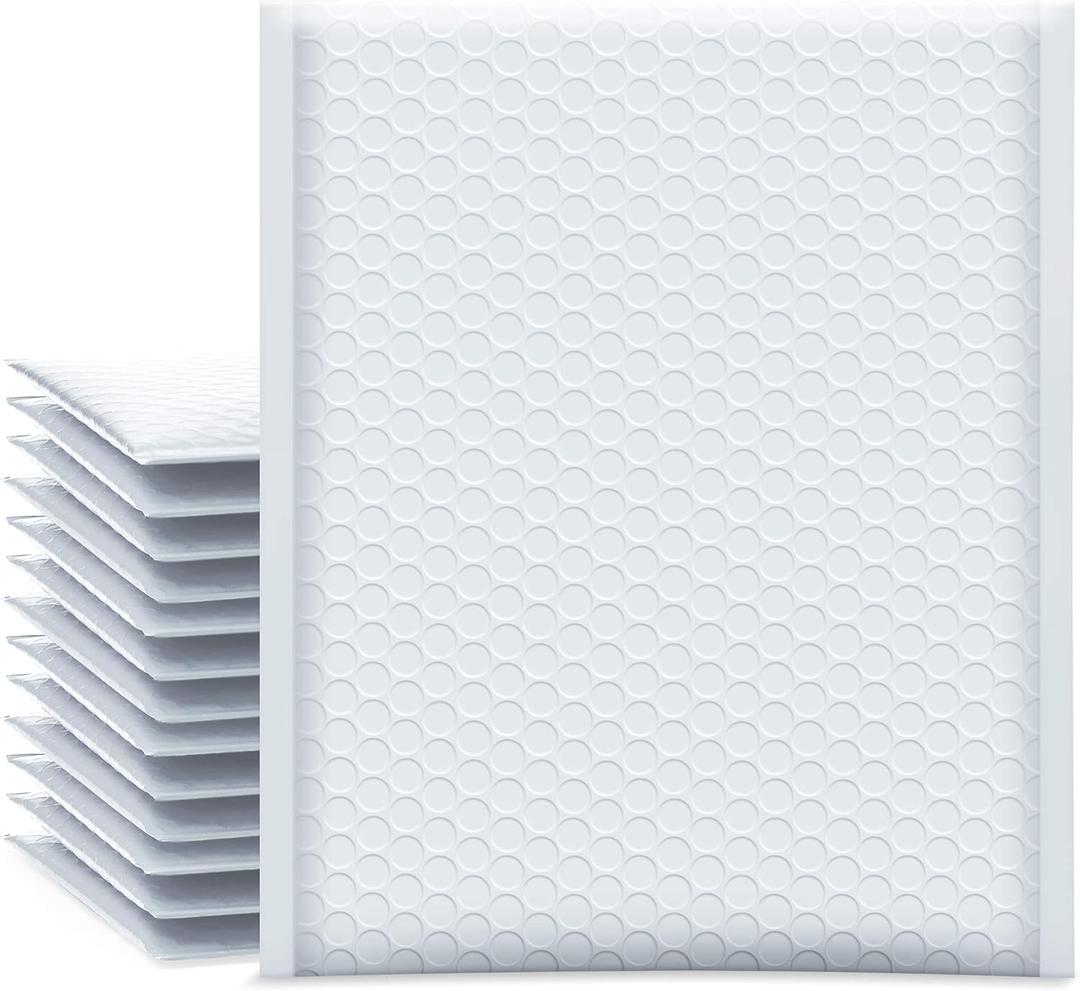 UCGOU Bubble Mailers 7.25x12 Inch White 25 Pack Usable Size 7.25x11 Padded Envelopes Small Business Opaque Packaging Self Seal Waterproof Boutique Bulk Shipping Bags for Jewelry Makeup Supplies #1