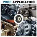 uxcell #50 Roller Chain Idler Sprocket, Type C 17mm Bore 5/8" Pitch 17 Tooth Tensioner with Double Bearing, Black Oxide Finished 1045 Steel for ANSI #50 (DIN/ISO 10A) Chains