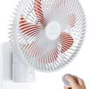 8.5-Inch Quiet Wall-Mounted Oscillation Fan with Remote & Timer, 4-Speed Adjustable for Small Bathrooms, Indoor Bedroom Cooling for RV, Adjustable Tilt, 5.92 ft Cord, Garage Cooling Fan for Home