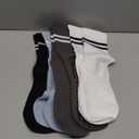 Pilates Socks with Grips for Women, Non-Slip Yoga Athletic Socks for Barre Barefoot Workout Hospital (Small-Medium, 1 Blue/White/Gray/Black- 4 Pairs)