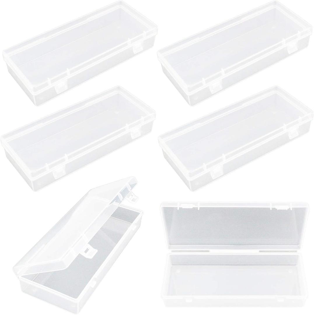 6 Pack Rectangular Clear Plastic Storage Containers Box with Hinged Lid for Beads and Other Small Craft Items
9"x 6" 1/4,