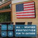 Outdoor TV Cover 70 - 75 inch - WITH ZIPPER, Weatherproof and Waterproof 360 degrees protection, 600D Heavy Duty Fabric American Flag