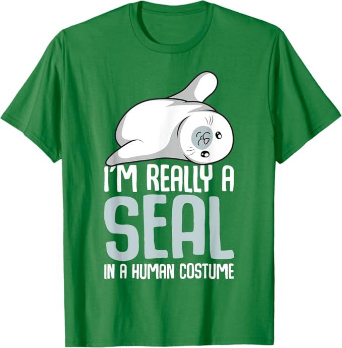 Seal Costume Sea Lion Seals Girls Boys Women T-Shirt, L