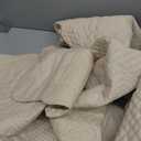 King Quilt Set Damask Coverlet Set for King Size Bed, Cottage Oversized Quilt Set, Scallop Edge, All Season, Pre-washed Cotton-Filled King Size Quilt, Tuscany, King/Cal King Cream 3 Piece