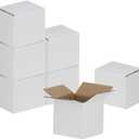 4x4x4 inches Shipping Boxes 30 Pack, Kraft Corrugated Small Cardboard Boxes for Mailing Packing, White