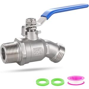 304 Stainless steel 3/4" Hose Bib, Heavy Duty Outdoor Faucet, Lead-Free Outdoor Spigot 3/4" GHT Outlet x NPT Inlet, High Flow Water Spigot, 304 stainless steel 3/4" Hose Bibb