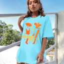 Oversized Country Music Shirts Women in My Music Era Tshirts Concert Lovers Gifts Casual Short Sleeve Tees (Blue, S)