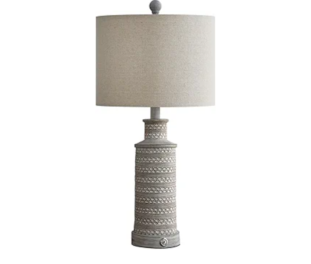 BOBOMOMO 3-Way Dimmable Touch Control Table Lamp with Dual USB Charging Ports for Bedroom Living Room Vintage Rustic Farmhouse Traditional Nightstand Bedside Lamps