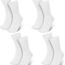 4 Pairs Cotton Soft Eczema Socks White Hydrating Moisturizing Therapy Cotton Socks Eczema Relief for Adult Wet Wrap Non Itch Soft Feet Treatment