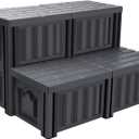 Hot Tub Steps with Storage SPA Stairs Heavy Duty Sturdiness Outdoor Steps for Outside Patio Hottub Non Slip Premade Tow Step Easy Install Ash Gray