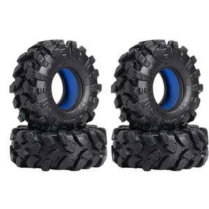 Djcrawler 1.3-Inch All-Terrain Crawler Tires, Large 72 * 27Mm Tire Suitable For 1/18 Trx4M, 1/24 Rc Crawler, Axial Scx24, Fms Fcx24 Remote-Controlled Model Car Upgrade Kits, With Silicone Pads (Blue)
