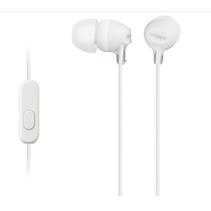 Sony MDREX15AP in-Ear Earbud Headphones with Mic, White