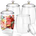 Nuogo 4 Pcs Plastic Candy and Cookie Jars with Lids Clear Cookie Container Candy Jars Large Airtight Apothecary Storage Organization for Wedding Home Kitchen Bar(64 oz)