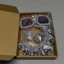 Tudomro 5 Pcs 1970s Disco Outfit Woman Party Costume Set Disco Ball Earrings Headband Ring Sunglasses & Necklace Accessories(Tassels Style)