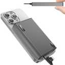 ZBF Magnetic Power Bank 10000mAh Slim Portable Charger with Built in Cables,USB-C Portable Phone Charger PD 20W Fast Charging Mag-Safe Travel Charger for Phone 16 15 14 13 12 Pro Max (Gray)
