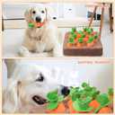 iFur Dog Enrichment Toys, Interactive Dog Toys Carrot Farm Snuffle Mat for Mental Stimulation, Dog Snuffle mat for Small Medium and Large Dogs (12 Squeaky Carrots + 1 Squeaky Chicken)