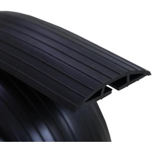 4ft Floor Cable Cover Heavy Duty PVC Cord Cover Wire Cover to Prevent Trip Hazard for Home Office or Outdoor(4ft, Black)