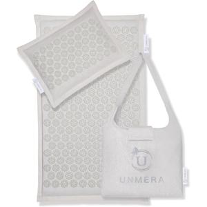 UNMERA Acupressure Mat and Pillow Set,Natural Eco Linen & Coconut Fiber Filling,for Back/Neck Pain Relief, Sciatic, Headache and Muscle Relaxation, Comes with Carrying Bag