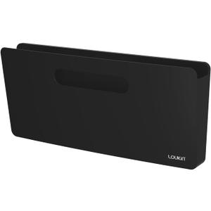 Loukin Magnetic File Holder - Vertical Wall Mount Organizer for Whiteboard, Refrigerator, Office Wall, Documents, Letters (Black)