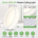 Lightania 16 Inch Flush Mount Ceiling Light, Modern White LED Ceiling Light Fixture, 28W 2800LM 2700-6500K Adjustable, Dimmable Ceiling Lights for Bedroom, Kitchen, Hallway, Bathroom, ETL