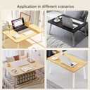 Foldable Laptop Desk for Bed, Bed Laptop Table, Foldable Portable Lap Bed Tray, 23.6 Inch Floor Table for Drawing Reading and Writing, Bamboo