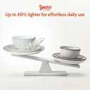 Sweese 18Pcs Lightweight Porcelain Dinnerware Set for 6, Stripe Blue