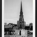 Hoikwo 13x19 Black Picture Frame, Display Pictures 11x17 with Mat or 13x19 Without Mat, 1 Pack 13 by 19 Frame for Wall Hanging (13x19 matted to 11x17, Black)