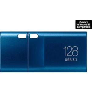 Samsung Type-C USB Flash Drive, 128GB, Transfers 4GB Files in 11 Secs w/Up to 400MB/s USB 3.2 Gen 1 Read Speeds, Compatible w/USB 3.0/2.0, Waterproof, 2022, Blue, MUF-128DA/AM