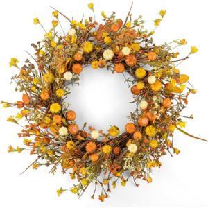 24 Inches Fall Wreath Fall Wreaths for Front Door Thanksgiving Wreath