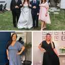 Talisea Plus Size Cocktail Dress Black Wedding Guest Formal Chiffon Short Sleeve High Low Semi Formal Dress Curvy Women, Black, 16 Plus