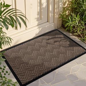 Front Door Mat Indoor Outdoor Entrance, Welcome Mat for Entryway, Stain and Fade Resistant, Heavy Duty Absorbent Door Mat, Non Slip Door Mats Outdoor, Entry Doormat, 36x24 Inch, Brown (Coffee)