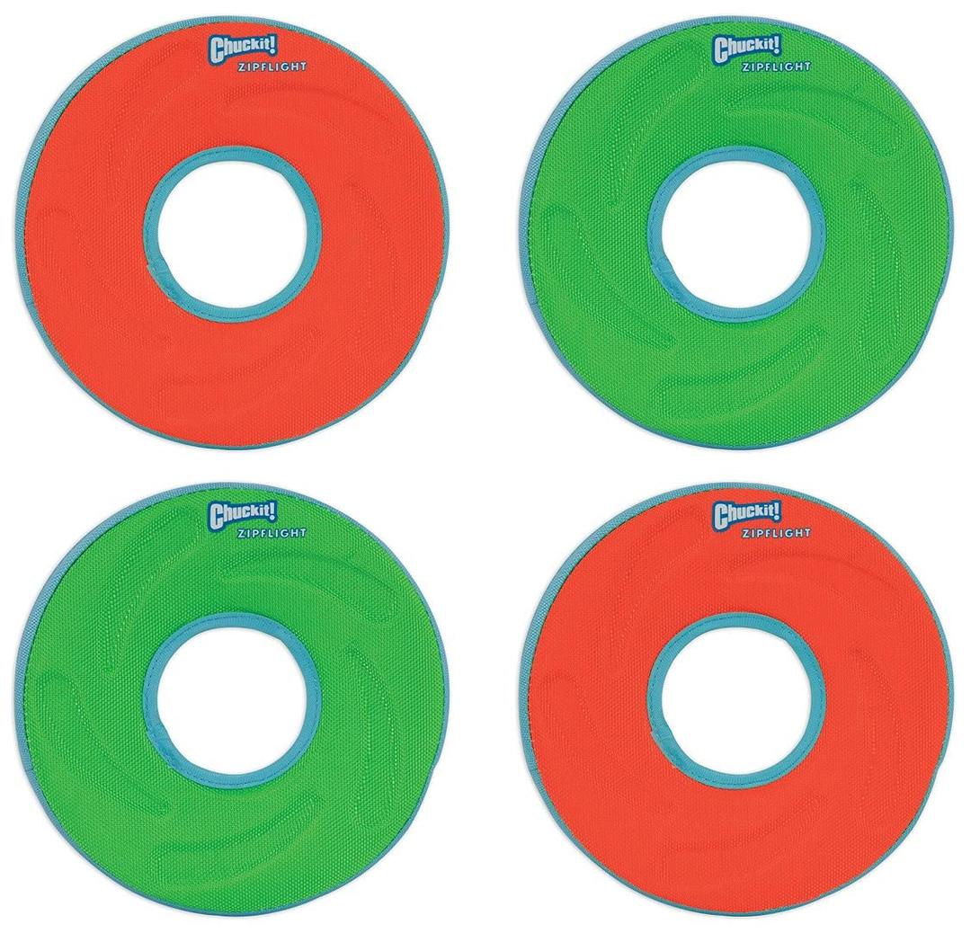 Chuckit Zipflight Amphibious Flying Ring - Assorted Small  6 in. Diameter (4 Pack)