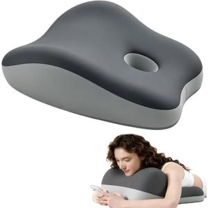 Memory Foam Ergonomic Wedge Pillow for Sleeping Reading Sitting up, New Cushion for Waist & Neck Support - Grey