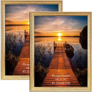 Edenseelake 18x24 Picture Frames Set of 2, Vintage Gold 18 x 24 Poster Frame for Wall Hanging Vertical and Horizontal