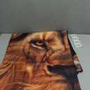 KOMLLEX African Lion Shower Curtain for Bathroom Decor 72Wx78H Inches Brown Jungle Vintage Golden Wildlife Funny Cool Safari Animal Black Fabric Waterproof Polyester 12 Pack Hooks