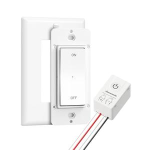 DEWENWILS Wireless Light Switch and Receiver Kit, 15A, No in-Wall Wiring Required,Remote Control Wall Switch Lighting Fixture for Ceiling Lights, Fans, Lamps,100 Ft RF Range, Programmable